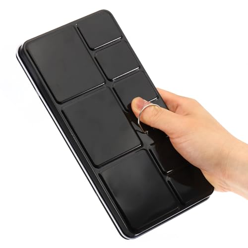 PATIKIL Paleta de aquarela vazia, lata de aquarela de metal com 52 peças, caixa de tinta com tampa p