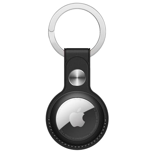 Bottle Beat AirTag Holder for Apple AirTag with Keychain - Anti Lost, Scratch-Resistant AirTag Keyring Case for Key, Pet Collar, Luggage, Backpack - PU Leather Protective Air Tag Accessory Cover
