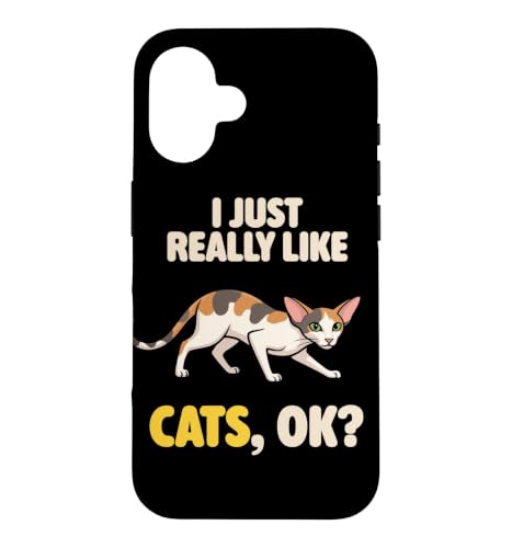 I Just Really Like Cats Ok Animal �L���[�g �I���G���^�� �V���[�g�w�A �X�}�z�P�[�X iPhone 16 �p