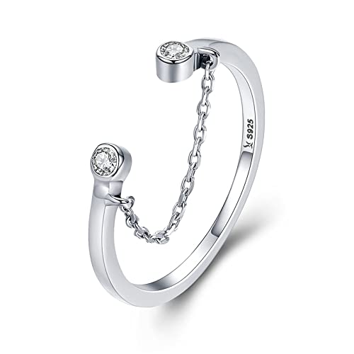 Bague transparente à pampille pour femme avec anneau ajustable en résine
