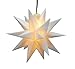 Produktbild LED 3D Outdoor Weihnachts Stern zum hängen weiß - 12 cm - Fenster Deko Leuchtstern mit Netzteil für Außen
