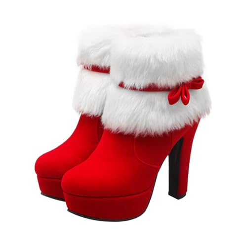 Bottes courtes d'hiver pour femmes à talons épais et semelles antidérapantes