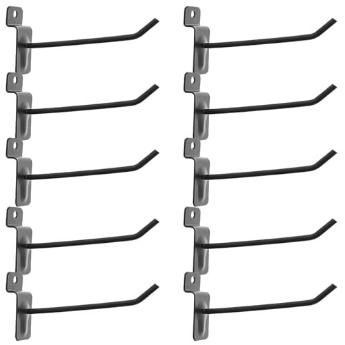 Beaupretty 10pcs Black 10cm Iron Pegboard Hooks Utility Slot Hooks for Supermarket Display and Tool Hanging Heavy-Duty Peg Board for Garage Workshop and Industrial Use