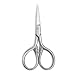 3.5 Inch Facial Hair Small Grooming Scissors For Men Women - Eyebrow, Nose Hair, Mustache, Beard, Eyelashes, Ear Trimming Kit - Straight and Rounded Safety Tip Clippers (Silver A)