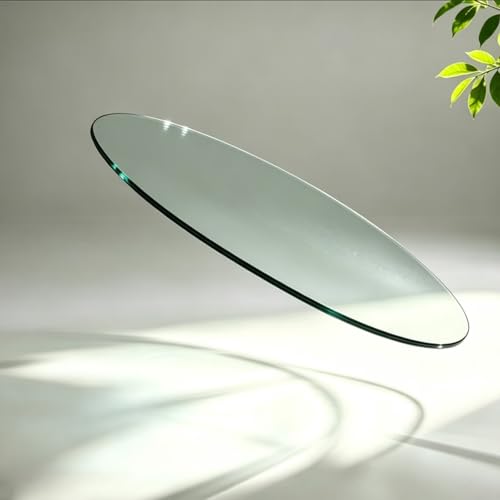 Verre trempé couleur thé transparent épais et polyvalent rond 50 cm