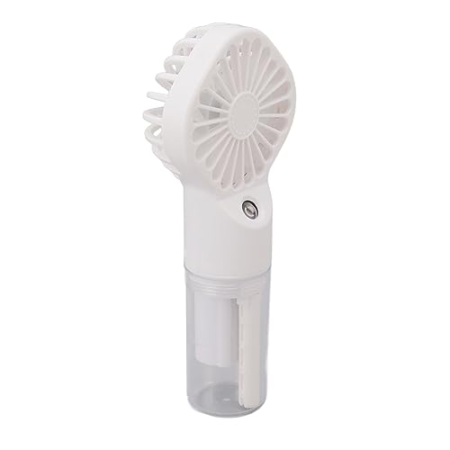 Ventilador de Neblina de Agua Agua Portátil Ventilador Mano Recargable Fuerza Viento 4 Velocidades con Batería Gran Capacidad para el Campamento Playa Viaje (WHITE)