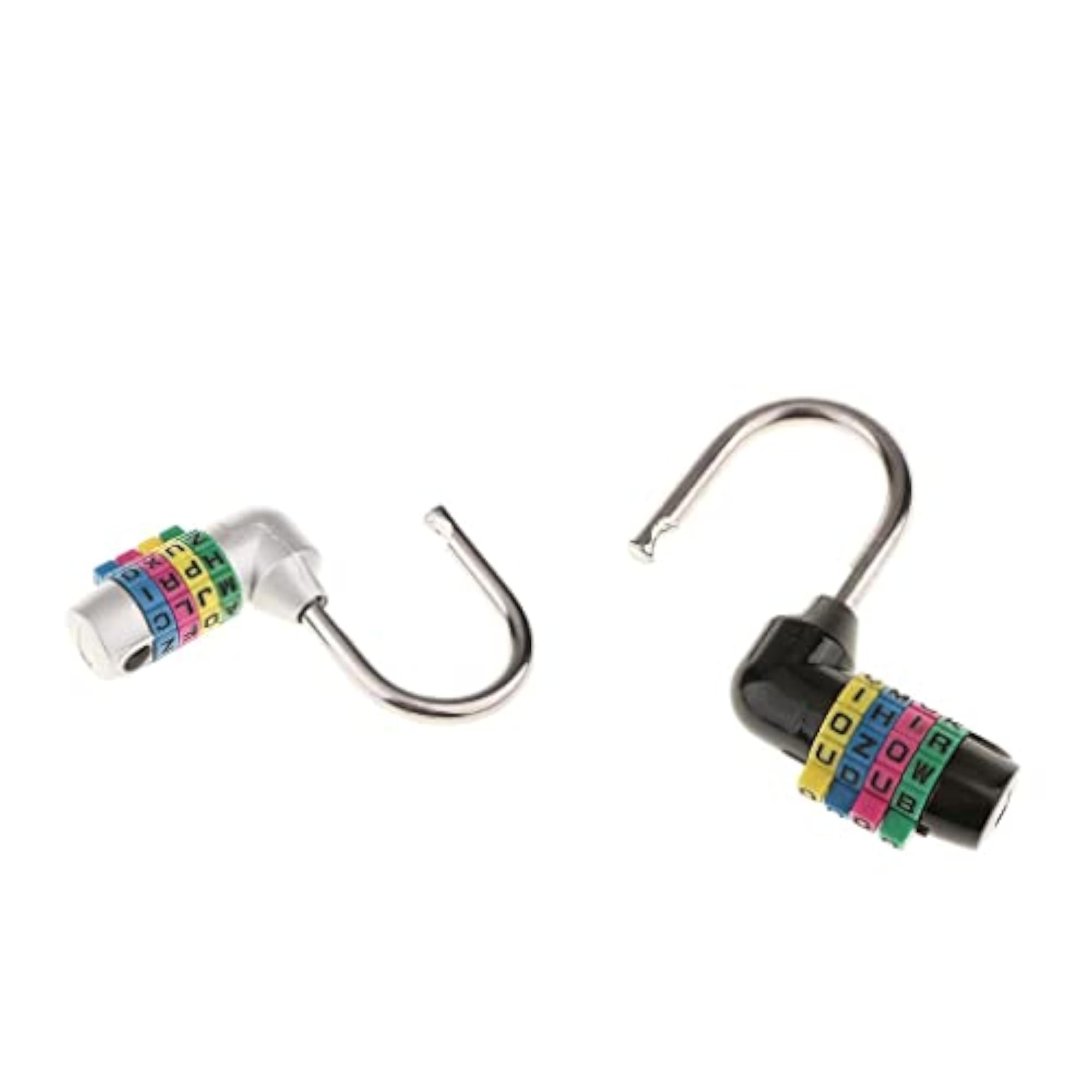 4 Digit Dial Letter Combination Padlock, Silver & Black