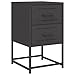 Bedside Cabinet Set of 2, Industrial Metal Nightstands with 2 Storage Drawers, Modern Steel Bedside Tables for Bedroom, Living Room, Black
