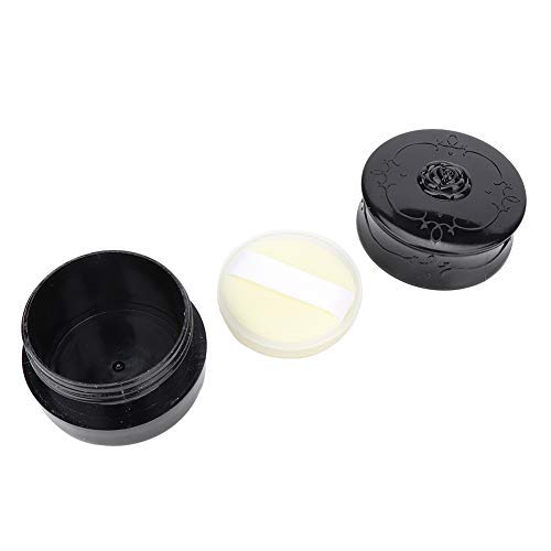 Vintage Rose Loose Powder Container, Travel Makeup Powder Dispensor Case With Powder Puffs and Sifter, for Loose Powder Blush (Black)
