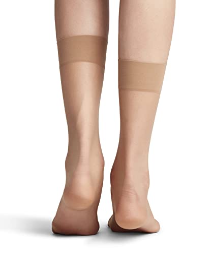Image of FALKE Women's Shelina 12 Denier Anklets, Crew Length, Light Shine, Casual or Dress, Ultra-Sheer Transparent, Nylon, Beige (Sun 4299), 5-7.5, 1 Pair