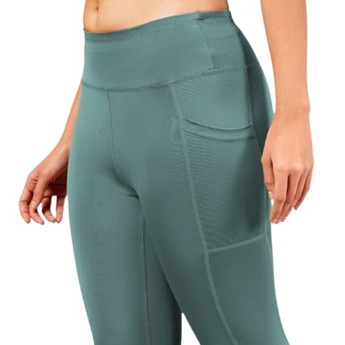 Image of NEVER LOSE Thick High Waist Yoga Pants with Pockets, Tummy Control Workout Running Yoga Leggings for Women