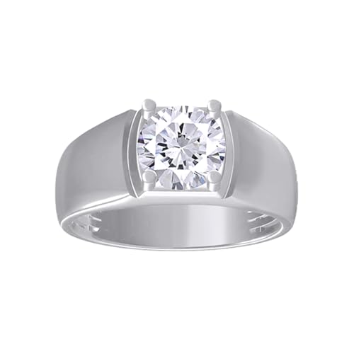 Men's Wedding Rings | Moissanite Diamond Men's Ring Solitaire 3-Stone Men Engagement Anniversary Wedding Rings Jewelry For Him 14k Gold Over Sterling Silver Promise Rings