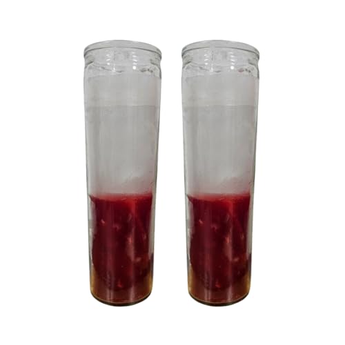 Generic Plain White and Red Glass Candle 2 Pack