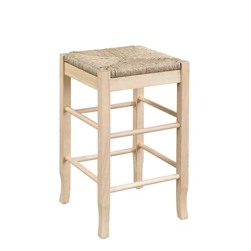 Boraam-Square-Rush-Backless-Counter-Height-Kitchen-Stool-Blonde-Oak Boraam Square Rush Backless Counter Height Kitchen Stool Blonde Oak