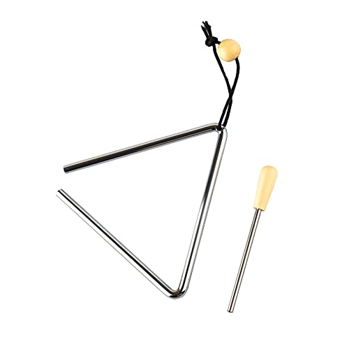 image for Musfunny Triangle Musical Instrument with Striker, Rhythm Steel Triang