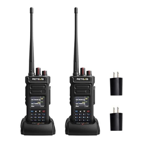 Retevis RT29S Waterproof 2 Way Radio with LCD Screen GMRS Dual Watch Two Way Radios 3200mAh Rechargeable Emergency Alarm NOAA Heavy Duty Walkie Talkie Long Range for Hiking(2Pack)