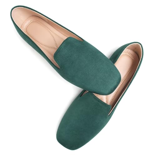 Image of Dear Time Women's Closed Toe Flats Shoes Comfortable Office Slip-on Casual Loafer Flats