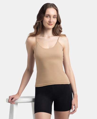 Image of Jockey 1487 Women Super Combed Cotton Rib Camisole with Adjustable Straps and StayFresh Treatment (Pack of 2)