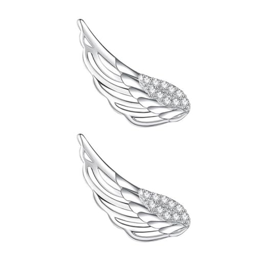 ifundom Boucles D'oreilles Délicates et Faciles à Porter en Argenté Léger Ailes D'ange pour Fille pour Mariage ou Présent de Nouvel An