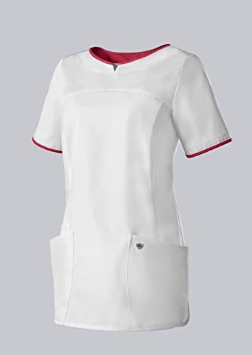 Tunique médicale BP femme blanc/corail : coupe moderne chic pour le quotidien
