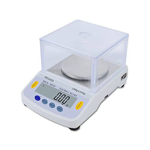 Precision Lab Scale 1200gx0.01 Gram Resolution, 10mg LCD Lab Analytical Scale/Kitchen Scale/Medicine Scale/Industrial Scale/Gold Scales（Support Printing）