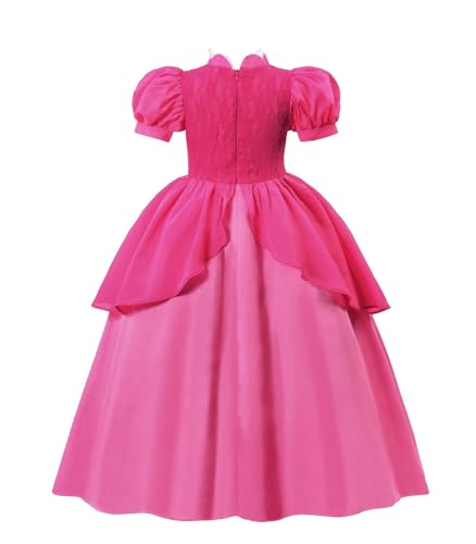 Adorable Peach Dress for Girls Ages 3-12 - Floral Summer Sundress with Ruffled Sleeves & Bow Detail (Toddler to Youth Sizing)2