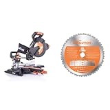 Evolution Power Tools R255SMS+ PLUS 10-Inch Sliding Miter Saw Plus Multi-Material Multi-Purpose & Power Tools RAGE255Blade Multi-Purpose Cutting Blade for RAGE3, 10-Inch