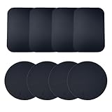 fshxj 8-teiliges Ersatzmetallplatten Set,4 rechteckig (4,5x6,5cm) + 4 rund (Ø4cm),ohne Magnet,Kompatibel mit magnetischen Fahrzeughaltern, Starkes Kleber,Ideal für Handyhalter​