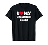 I Love My Japanese Spitz Chien Coeur Amour Spitz Japonai T-Shirt