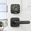 ULTRALOQ U-Bolt Pro WiFi Smart Lock with Handle, Fingerprint Smart Front Door Lock Set with Sensor, Keyless Entry Deadbolt with 2 Lever Handles, Auto Unlock, App Control, ANSI Grade 1, Easy Install