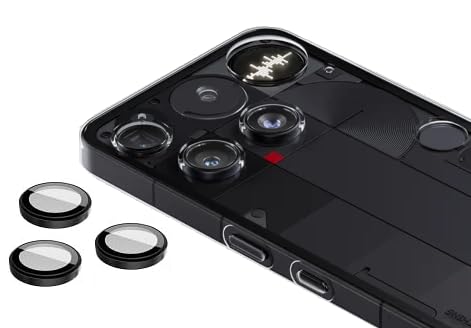 Image of For Nothing Phone (3) 5G Camera Lens Protector, Individual Metal Ring, [Strong Adsorption] Scratch Resistant Ultra-Thin HD Clear, 3Piece-Black
