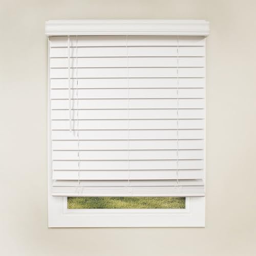 Lumino 2.5-inch Faux Wood Cordless Room Darkening Blinds for Windows – Starting at $29.97 – (Over 400 Custom Sizes) Window Blinds Cordless, White 34.5\" W x 60\" H - Thumbnail 5