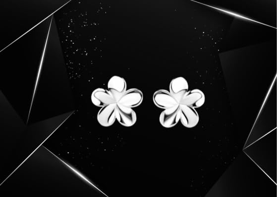 Boucles d'oreilles fleurs or blanc 585 éclat exceptionnel 14K