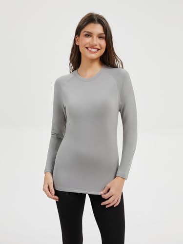 4 Pack Thermal Long Sleeve Shirts for Women Fleece Lined Thermal Underwear Tops Basic Compression Shirts3