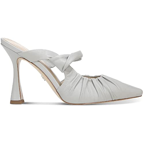 Image of Sam Edelman Womens Tillary Leather Ruched Mules Gray 7 Medium (B,M)