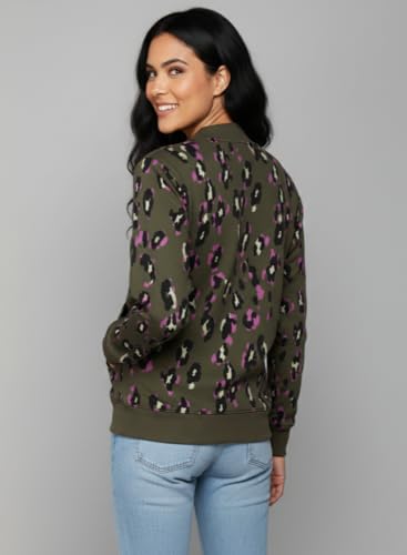 Image of Alan Jones Clothing Women's Printed Zipper Cotton Sweatshirt