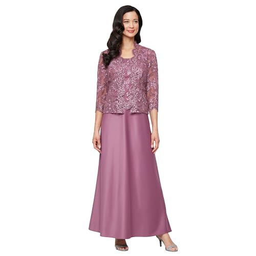 Alex Evenings Women's Two Piece Mother of The Bride Dress with Lace Jacket (Petite and Regular Sizes) by Alex Evenings - Used condition - US$143.01