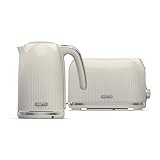 Geepas 2 Slice Bread Toaster & 1.7L Cordless Electric Kettle Combo Set – 1750W Toastie Machine with 7 Browning Control - 3000W Kettle with Auto Shut Off & Boil Dry Protection, Cream - Image 1