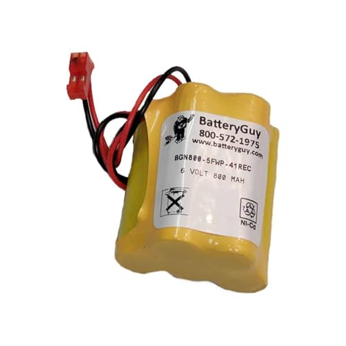 BatteryGuy 6V 900mAh Nickel Cadmium Battery - BGN800-5FWP-41REC (Rechargeable)