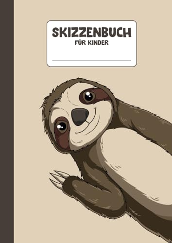 Skizzenbuch für Kinder: A4 Blanko | 110 leere Seiten | Zeichenheft | Malen und Skizzieren für Mädchen & Jungen | Faultier