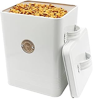 Gardening Naturally Cat Food Biscuit Tin - Food Storage Tin for Cat Food Grey