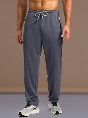 Image of Pinkmint Men's Cotton Comfort Fit Drawstring Track Pants with Side Pockets | Relaxed Fit | Men's Cotton Joggers