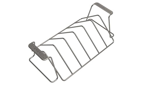 Charbroil Grill+ Reversible Rib & Roast Rack – 100% Stainless Steel Smoking & Roasting Rack for Grill or Oven, Holds Up to 6 Racks of Ribs, Poultry & Large Roasts