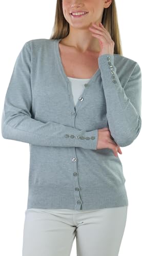 Image of ToBeInStyle Women's Long Sleeve Button Down V-Neck Cardigan