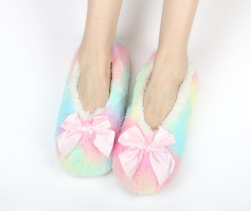 Image of Keyela Women Cozy Warm Slipper Socks, Non Slip Gripper Indoor House Socks | Soft warm cozy fabric, gripper anti-slip bottom for bedroom, lounge and all indoor daily use