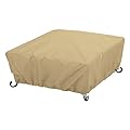 Classic Accessories Terrazzo Water-Resistant 36 Inch Full Coverage Square Fire Pit Cover, Patio Furniture Covers