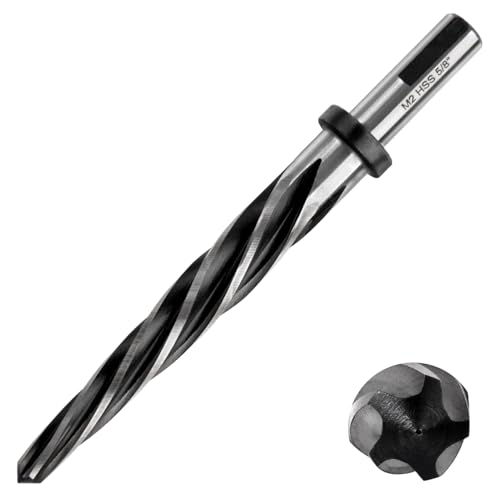Image of SPEEDWOX 5/8 Inch Bridge Construction Reamer Drill Bit Taper Chucking Reamer Set A Metal Reamer Tapered Drill Bits 5/8 Inch Drill Bit for Metal 1/2" Non-Slip Shank to Align Or Enlarge Holes