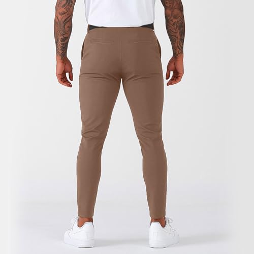 Slacks for Men Stretch Golf Pants Business Casual Lightweight Slim Fit Trousers Work Dress Pants with Pockets3