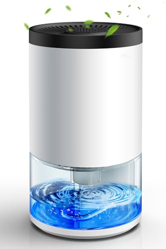 Dehumidifiers for Home, Portable Mini Dehumidifiers for Bedroom, 1000ml Small Electric Dehumidifier with Auto Shut off 7 Colorful LED Light, Quiet Dehumidifier for Wardrobe Bathroom Closet RV Bedroom
