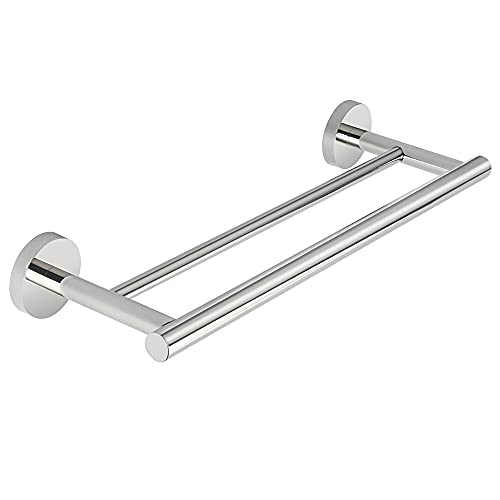 Porte-serviettes double pour salle de bain YXWYXWA étagère murale chromée 30 cm